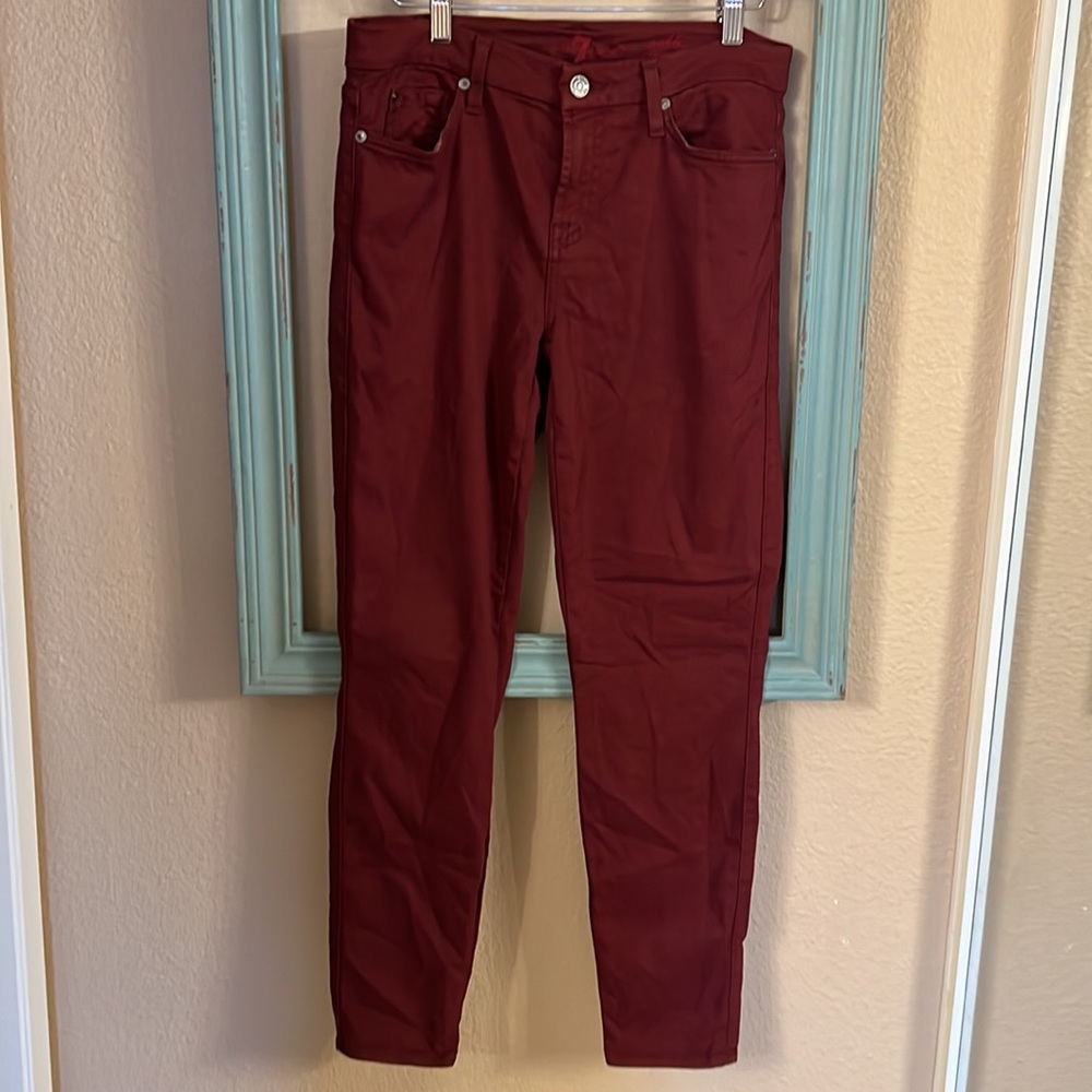 7 For All Mankind Ankle Gwenevere 30 Burgundy